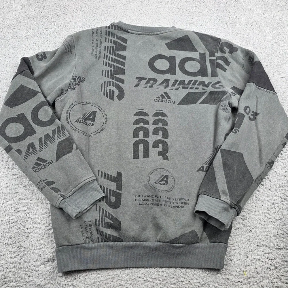 Adidas Training All Over Print‎ Graphic Sweatshirt Mens Medium Grey